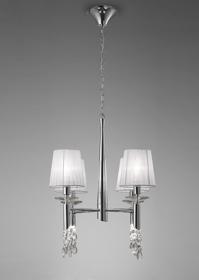 Tiffany Polished Chrome-White Crystal Ceiling Lights Mantra Shaded Crystal Fittings